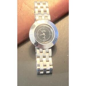 Women's Jones New York Steel Watch, Silver Tone with Black Face,All Stainless